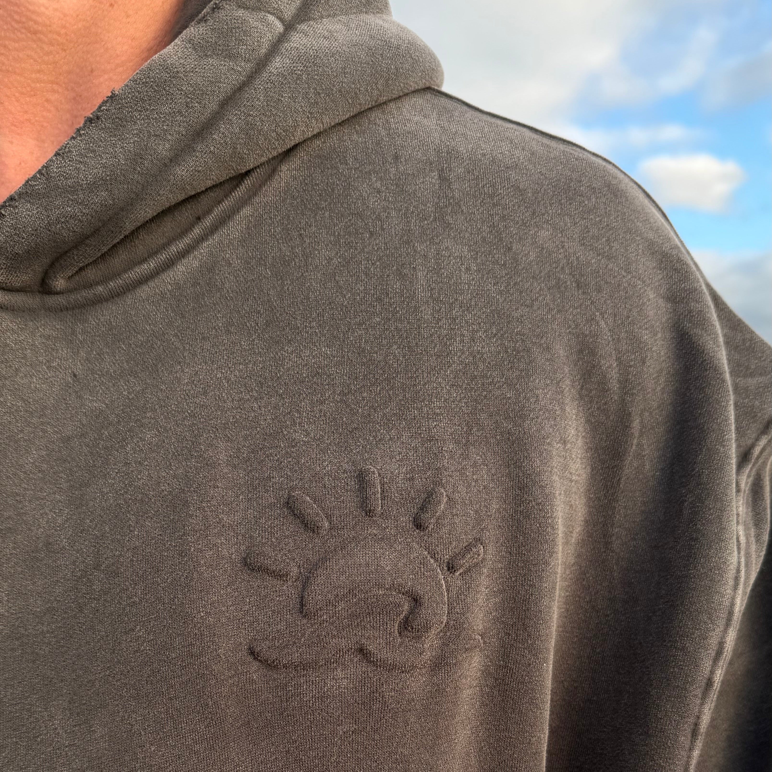 Aquaholics Charcoal Embossed Hoodie Detail